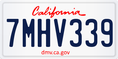 CA license plate 7MHV339