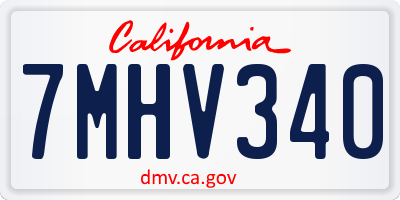 CA license plate 7MHV340