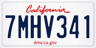 CA license plate 7MHV341