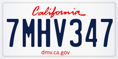 CA license plate 7MHV347