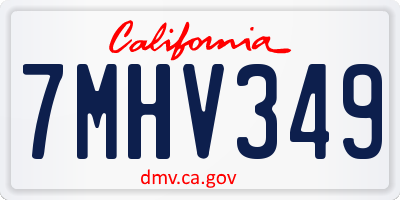 CA license plate 7MHV349