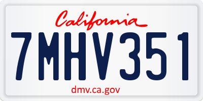 CA license plate 7MHV351