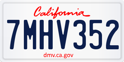 CA license plate 7MHV352