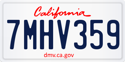 CA license plate 7MHV359