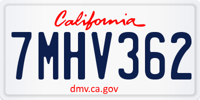 CA license plate 7MHV362