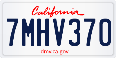 CA license plate 7MHV370
