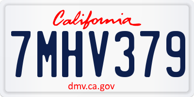CA license plate 7MHV379