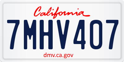 CA license plate 7MHV407