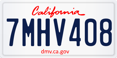 CA license plate 7MHV408