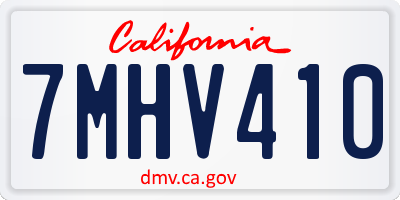 CA license plate 7MHV410