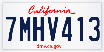 CA license plate 7MHV413