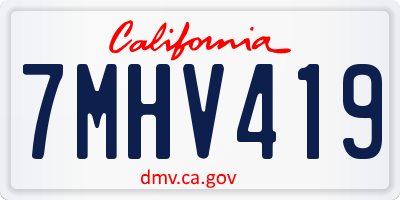 CA license plate 7MHV419