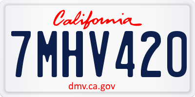 CA license plate 7MHV420