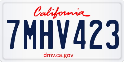 CA license plate 7MHV423