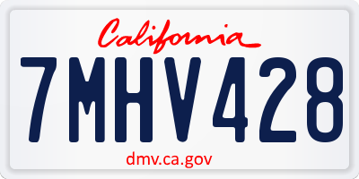 CA license plate 7MHV428