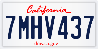 CA license plate 7MHV437