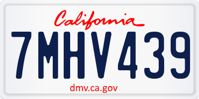 CA license plate 7MHV439