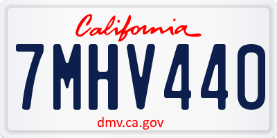 CA license plate 7MHV440