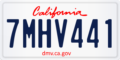 CA license plate 7MHV441