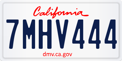 CA license plate 7MHV444