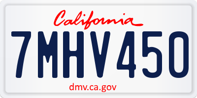 CA license plate 7MHV450
