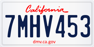 CA license plate 7MHV453