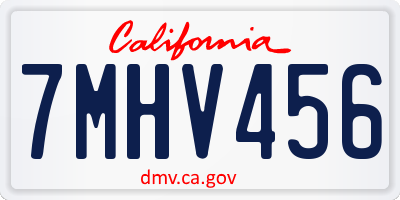 CA license plate 7MHV456