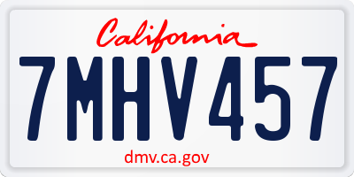 CA license plate 7MHV457