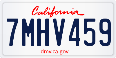 CA license plate 7MHV459