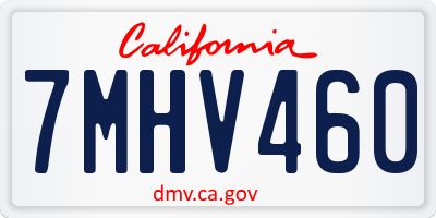 CA license plate 7MHV460
