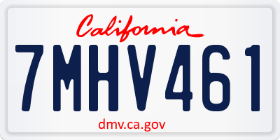 CA license plate 7MHV461