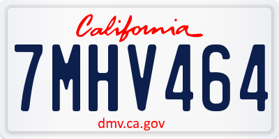 CA license plate 7MHV464