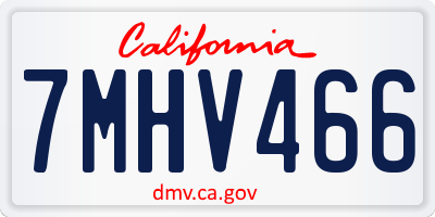 CA license plate 7MHV466