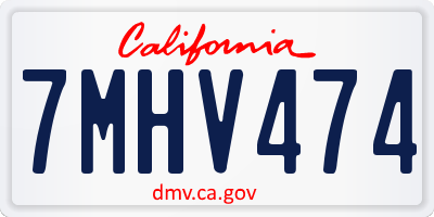 CA license plate 7MHV474