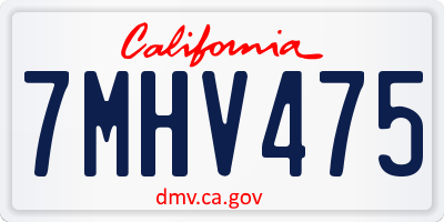 CA license plate 7MHV475