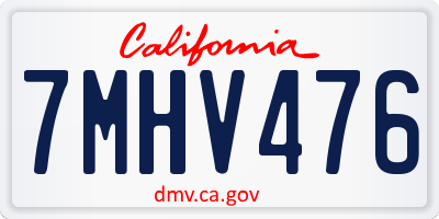 CA license plate 7MHV476