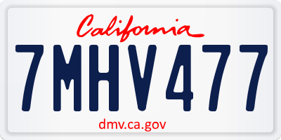 CA license plate 7MHV477