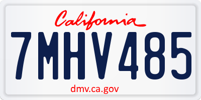 CA license plate 7MHV485