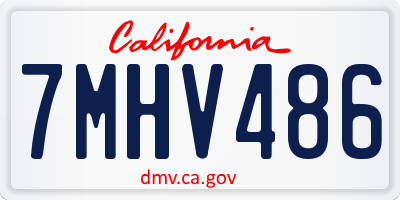 CA license plate 7MHV486