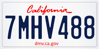 CA license plate 7MHV488