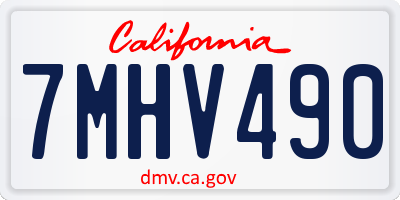 CA license plate 7MHV490