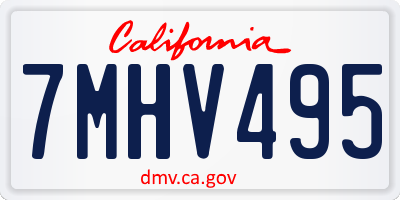 CA license plate 7MHV495