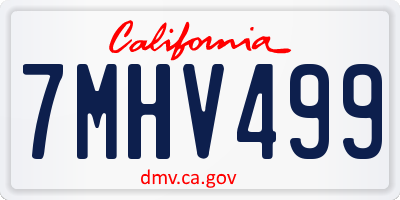 CA license plate 7MHV499