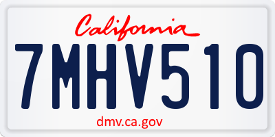CA license plate 7MHV510