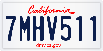 CA license plate 7MHV511