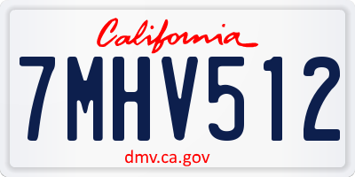CA license plate 7MHV512