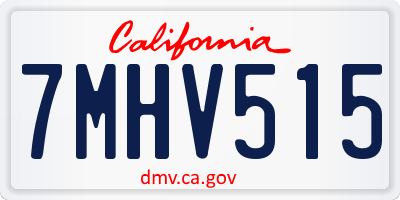 CA license plate 7MHV515