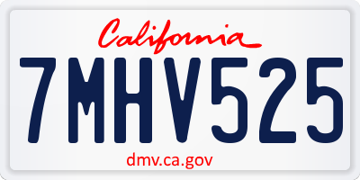 CA license plate 7MHV525
