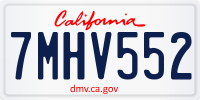 CA license plate 7MHV552