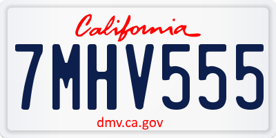 CA license plate 7MHV555